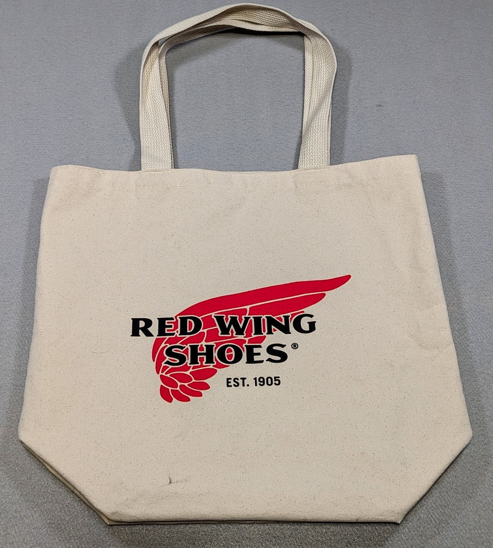 Red Wing Shoes Tote Bag Large Beige Canvas Shopper Lightweight Packable